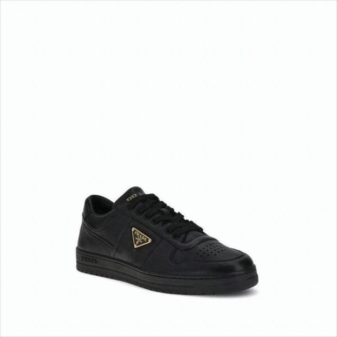 Bold Black Leather Low-Top Sneakers