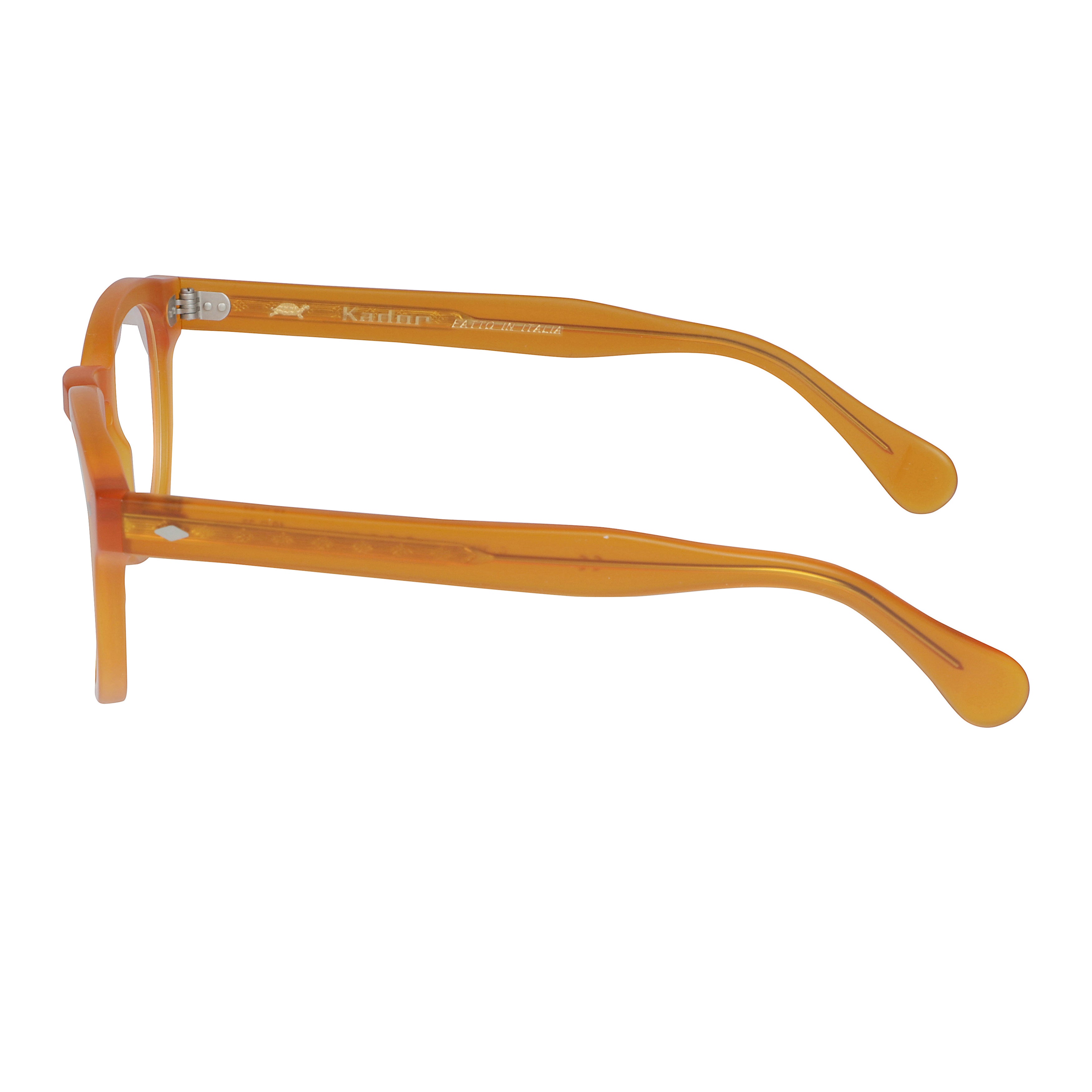 Jolly Cal 49 Translucent Amber-Orange Rounded Frame Sunglasses