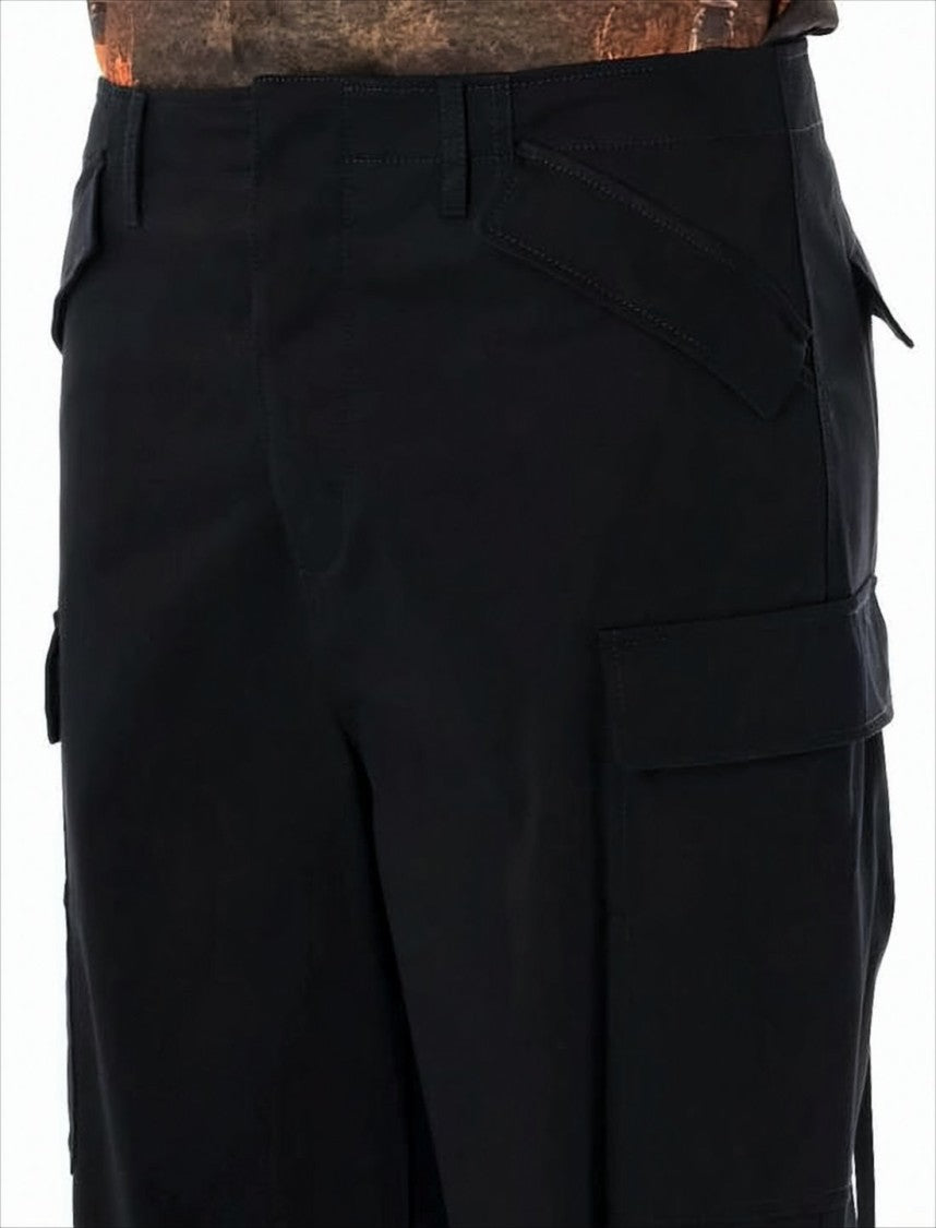 Utilitarian Straight Fit Pants with Flap Pockets