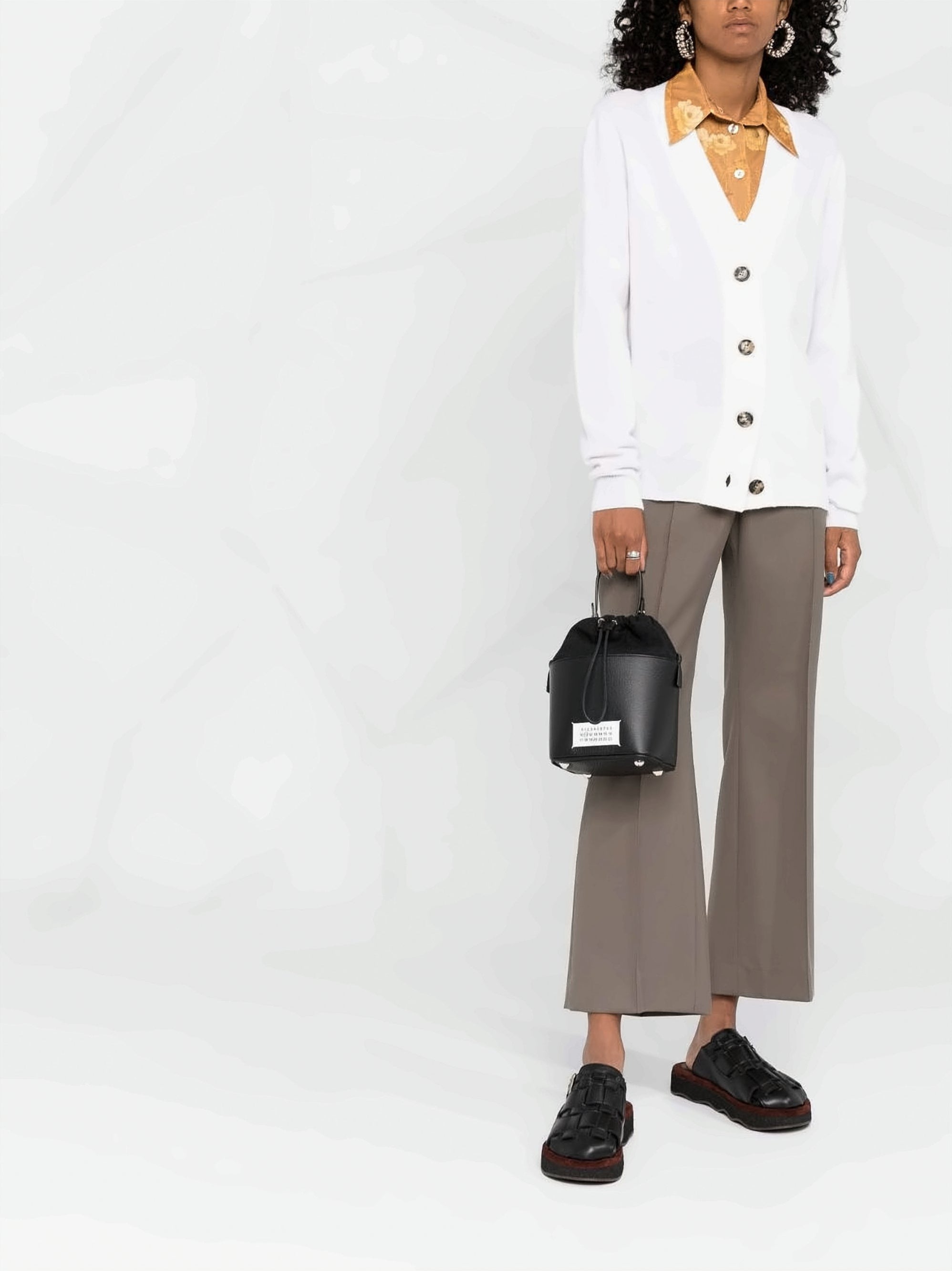 Textured Calf Leather Small Bucket Bag