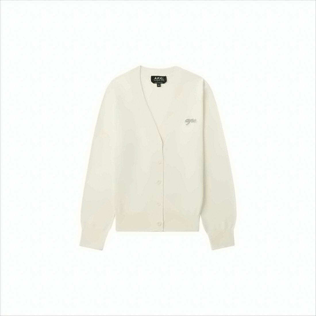 Classic V-Neck White Cotton Cardigan
