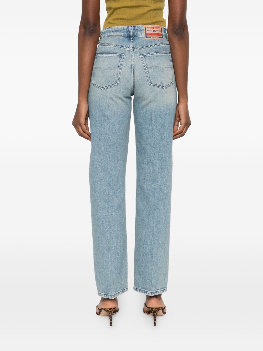 Light Blue Straight-Leg Jeans with Logo Detail