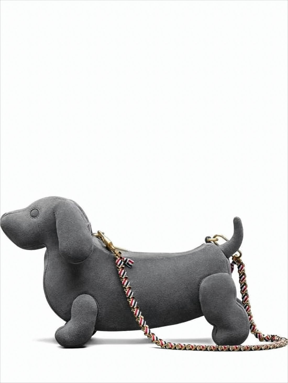 Dachshund-Motif Calf Leather Clutch