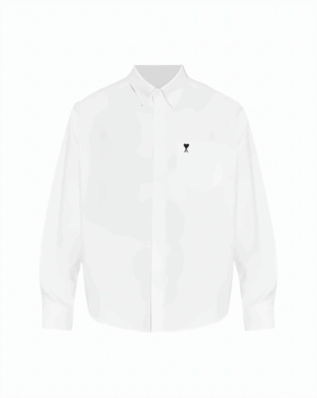 Classic Long-Sleeve Button-Down Shirt with Embroidered Logo