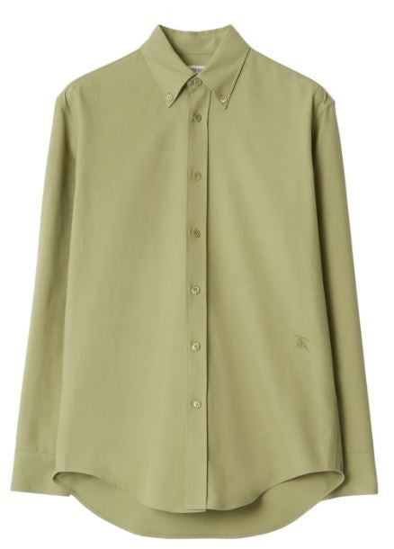 Classic Button-Down Burberry Shirt With Curved Hem