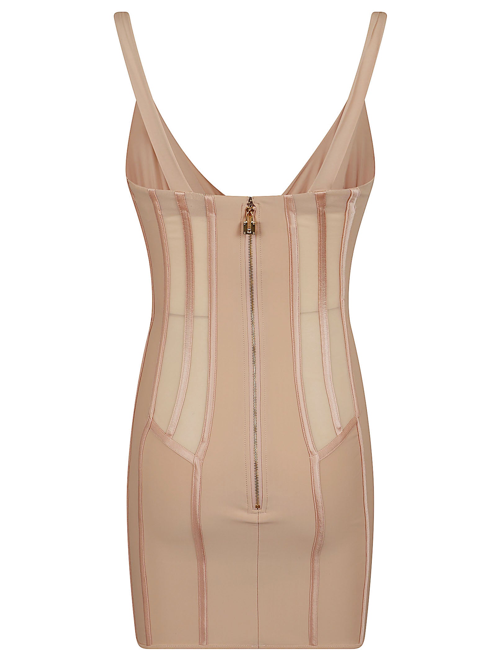 Bustier Mini Dress with Geometric Cuts
