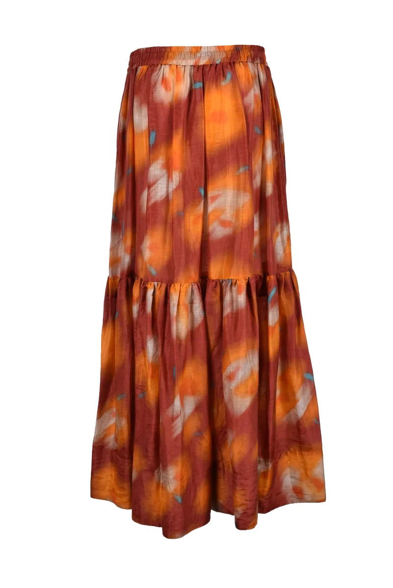 Flowing Orange Maxi Skirt