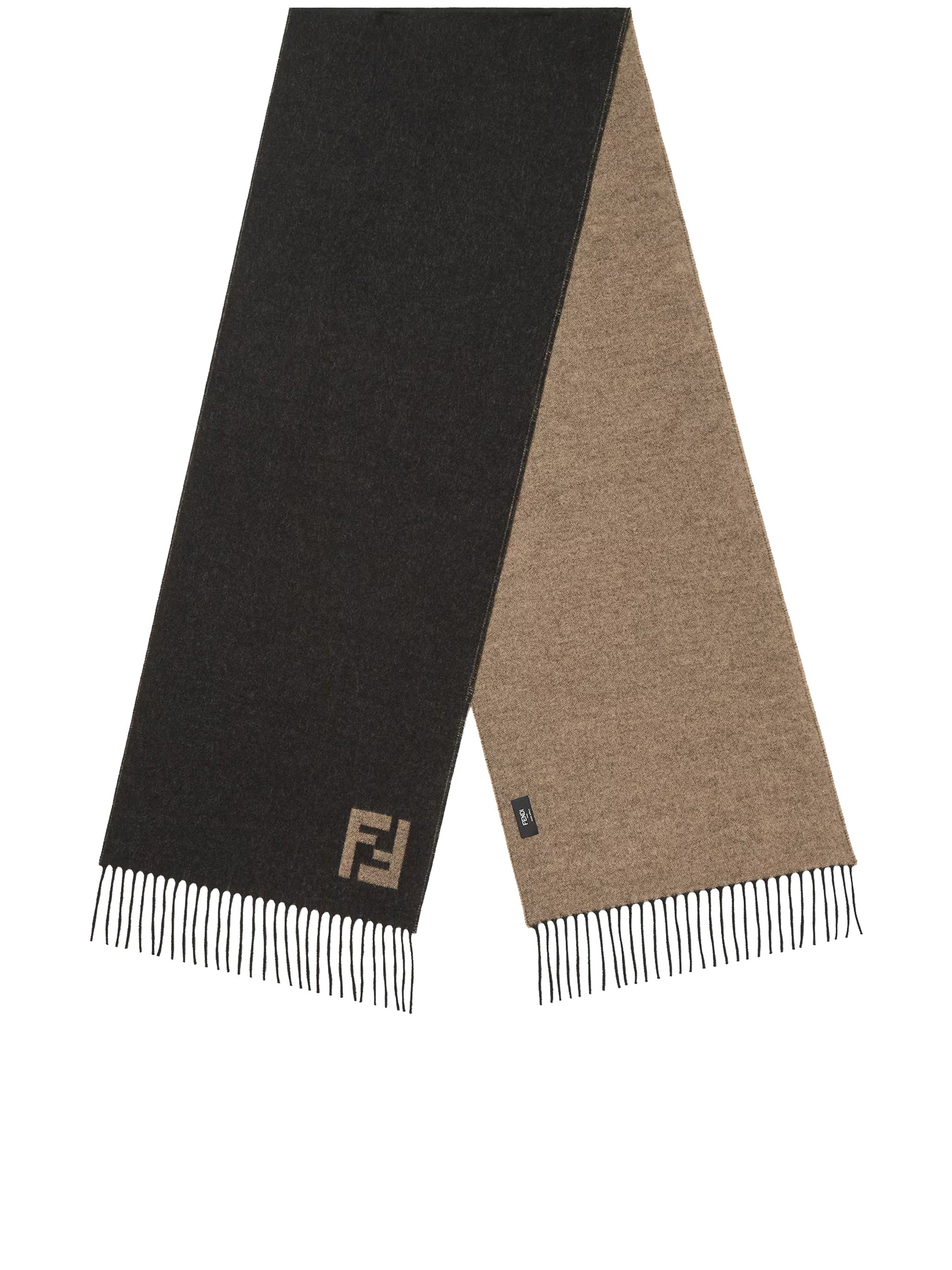 FF Reversible Fringed Brown Tones Scarf