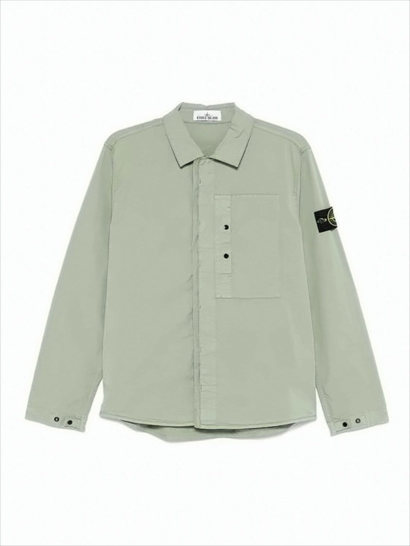 Long-Sleeve Shirt with Concealed Button Placket