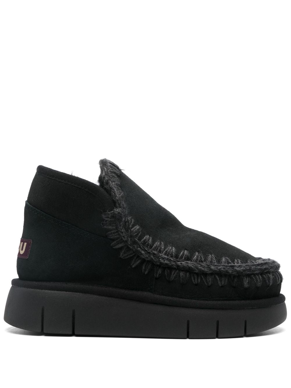 Slip-On Boots With Crochet Detailing And Reinforced Heel