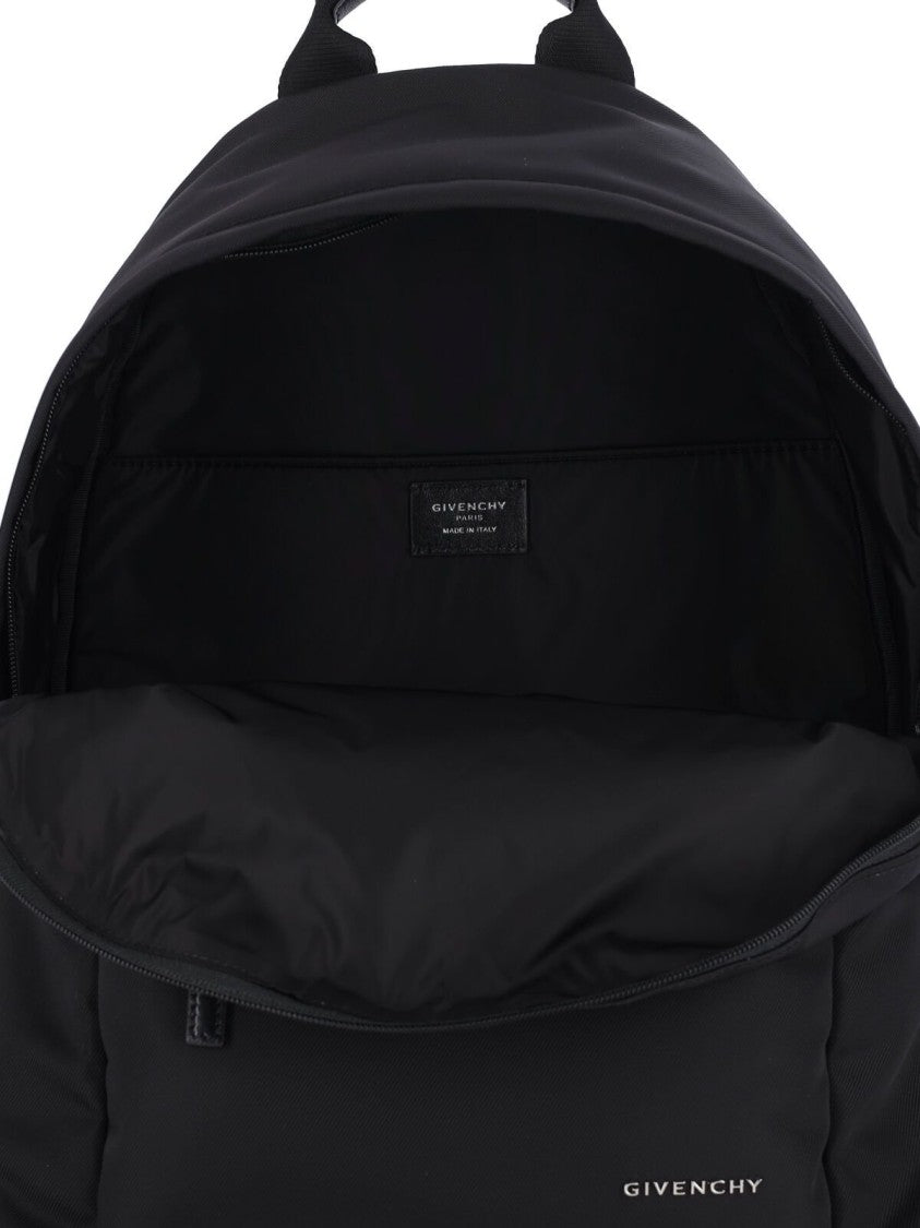 Smooth Structured Black Backpack with Calf Leather Accents