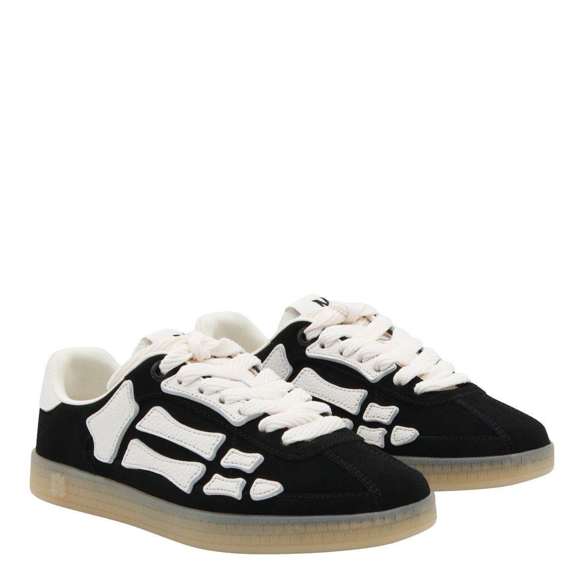 Black Sneakers with White Bone-Shaped Overlays