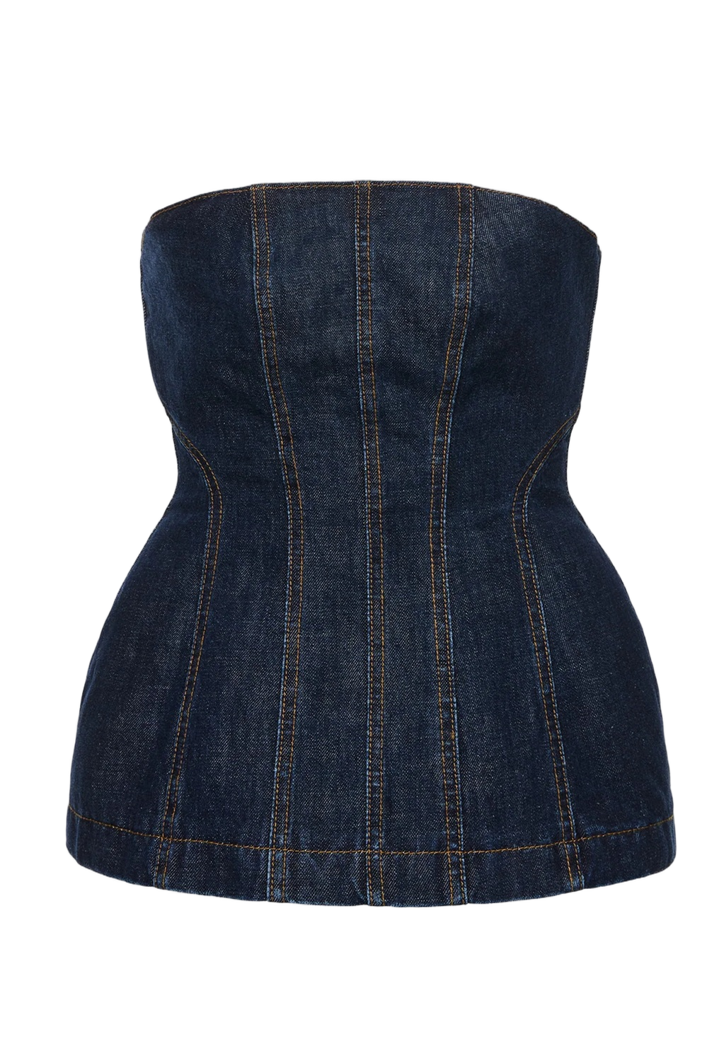 Sculpted Corset Top in Rigid Cotton Denim
