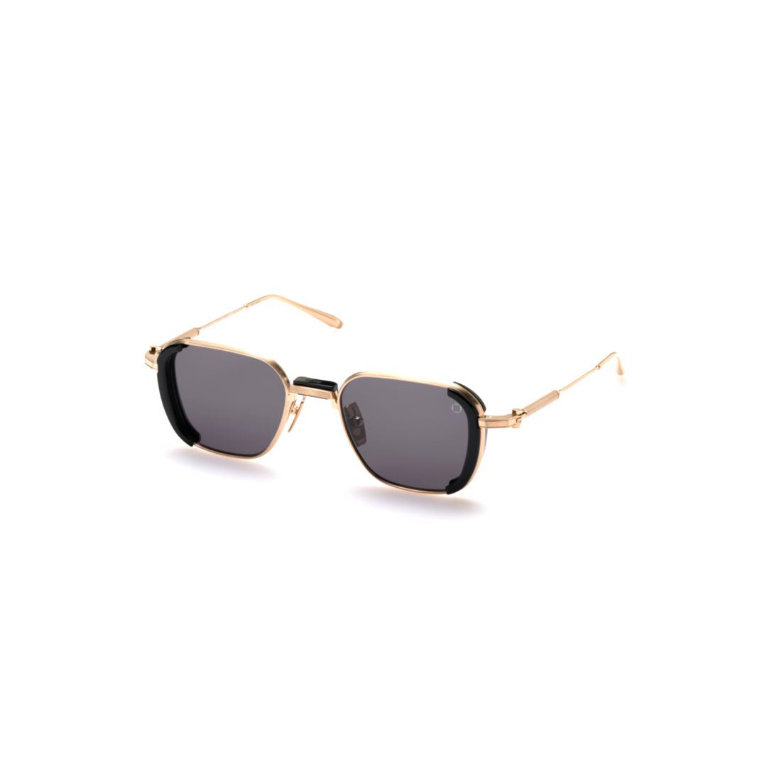 Aks-513 Geometric Frame Sunglasses with Gold-tone Metal