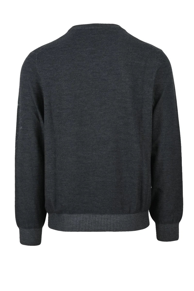 Wool Crew Neck Sweater - Grey
