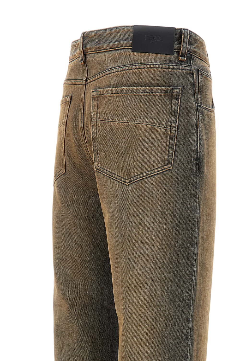 Washed High-Quality Cotton Trousers With Embossed Logo