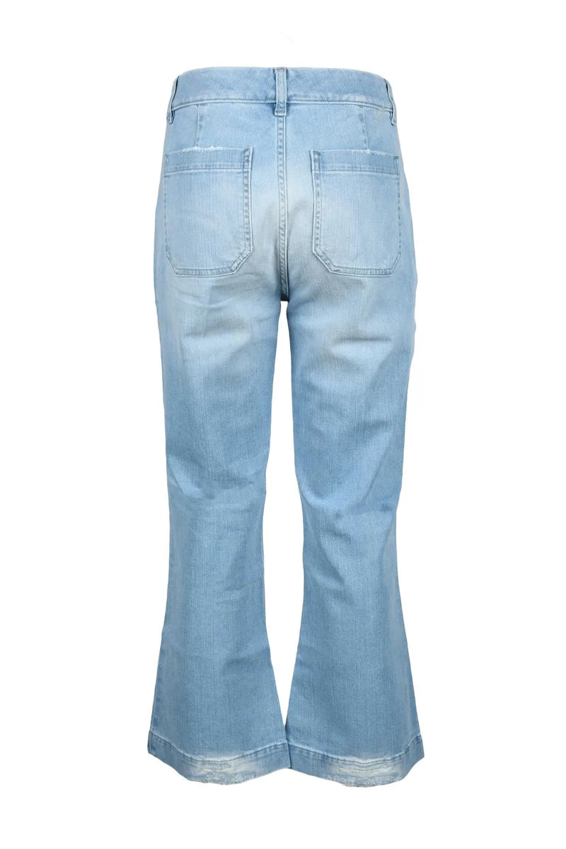 Distressed Light Blue Denim Jeans