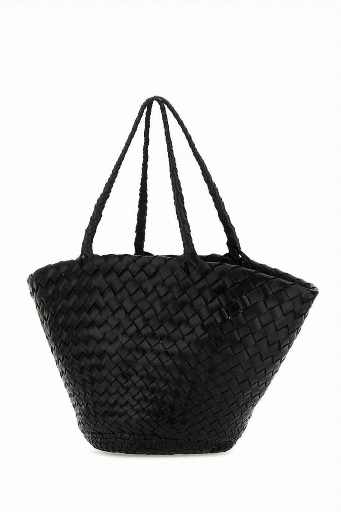 Trapezoidal Shoulder Bag with Braided Handles