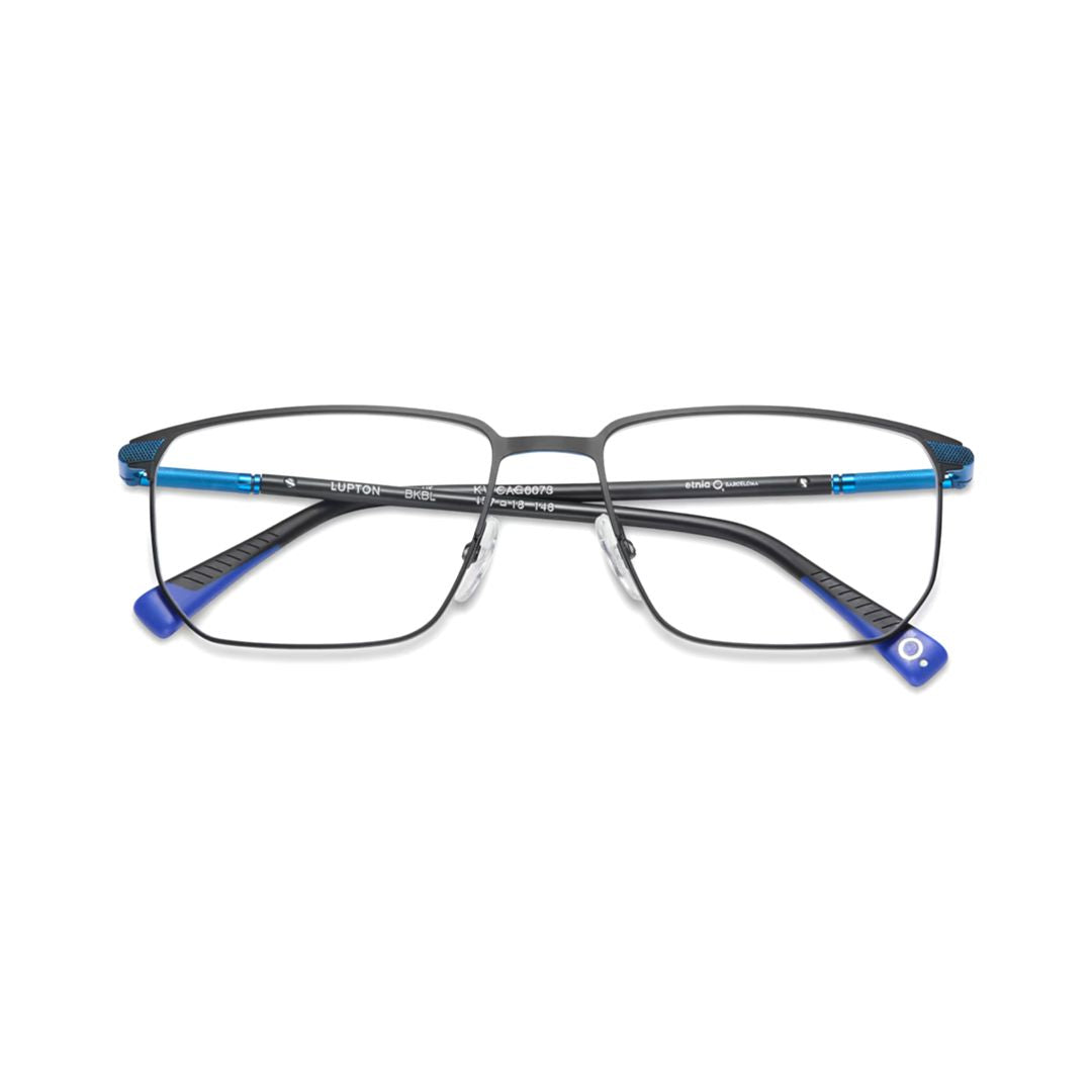 Lupton Metal Frame Rectangular Sunglasses with Blue Accents