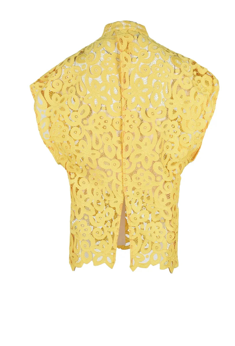 Korean Lace Shirt - Yellow