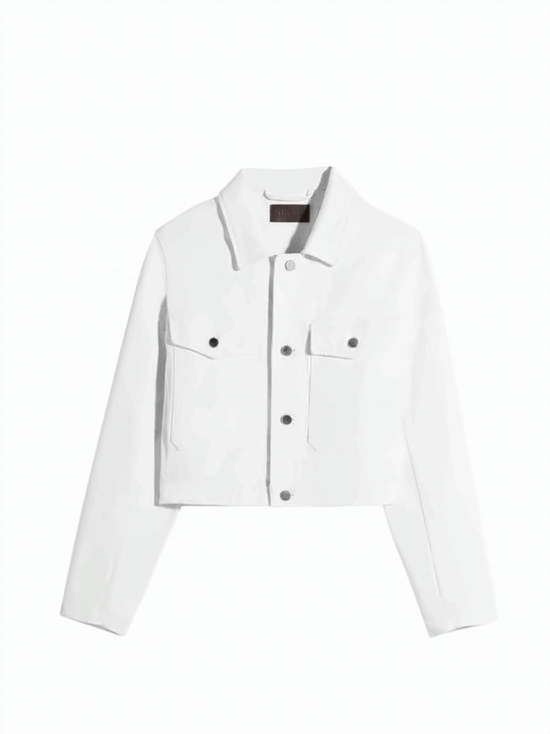 Cropped Boxy Jacket with Classic Collar