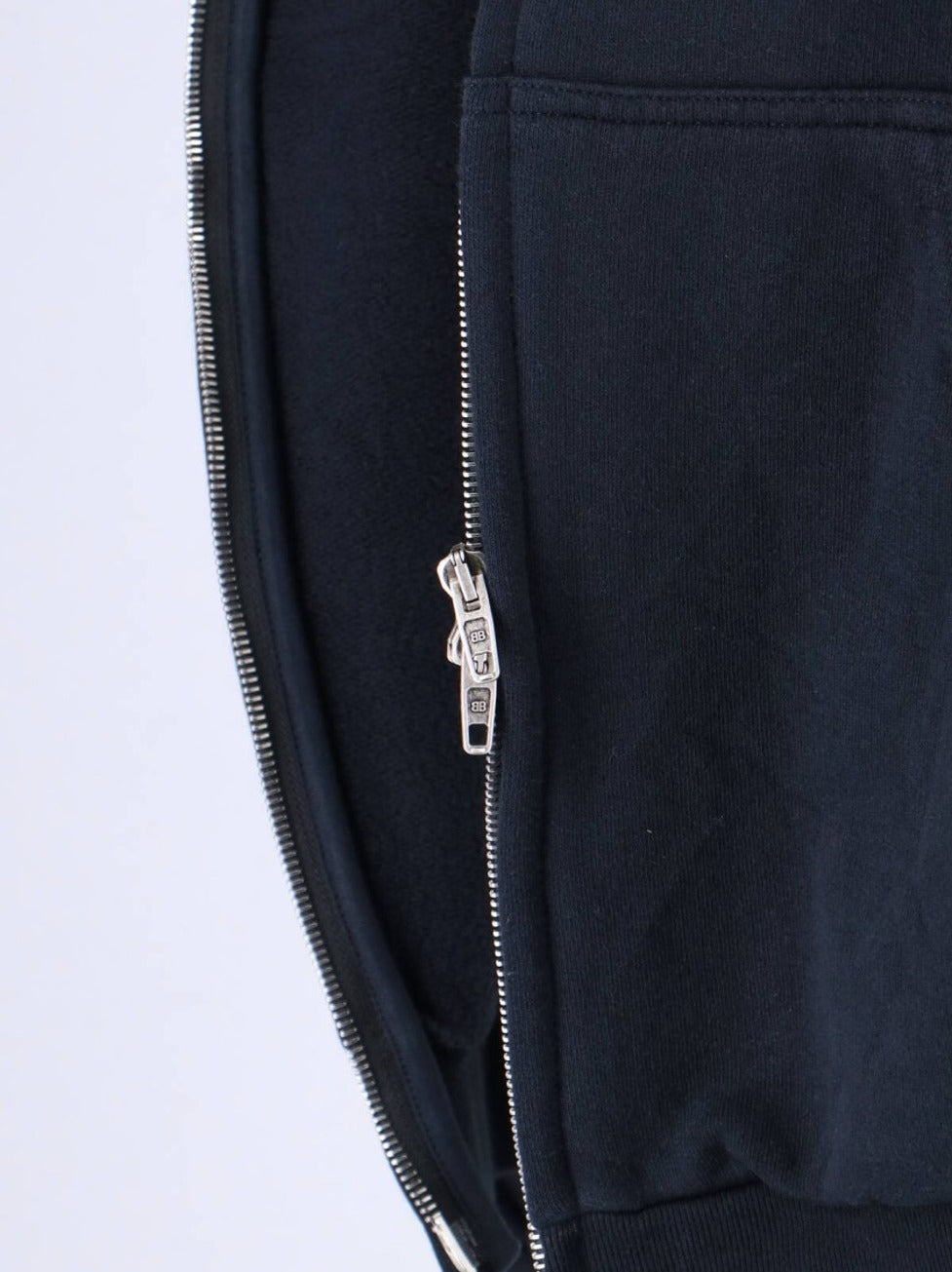 Flipped Uni Black Zip Hoodie With Back Logo
