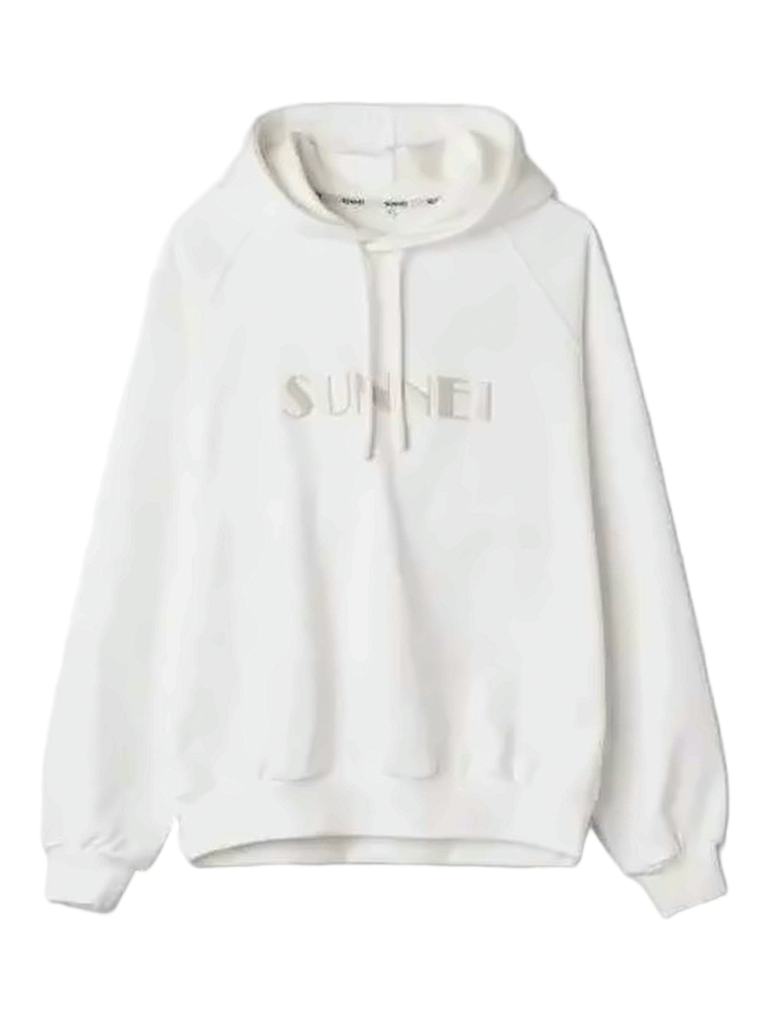 Relaxed Fit White Hoodie with Drawstring