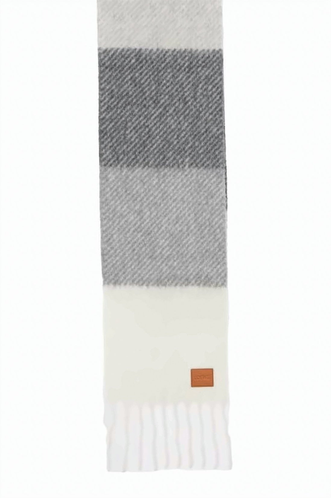 Textured Alpaca and Wool Scarf with Fringed Ends