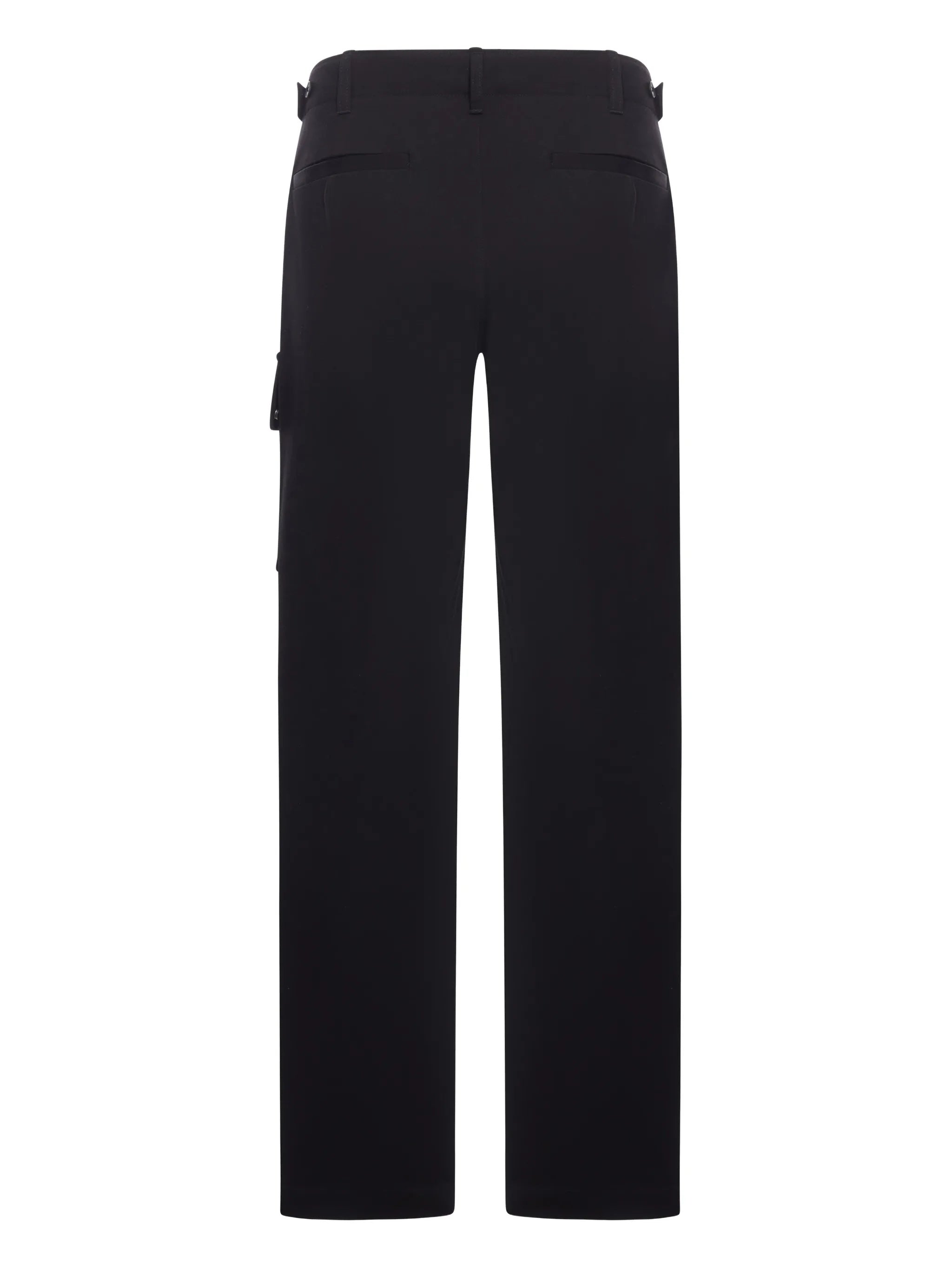 New Rich Gabardine Black Cargo Trousers