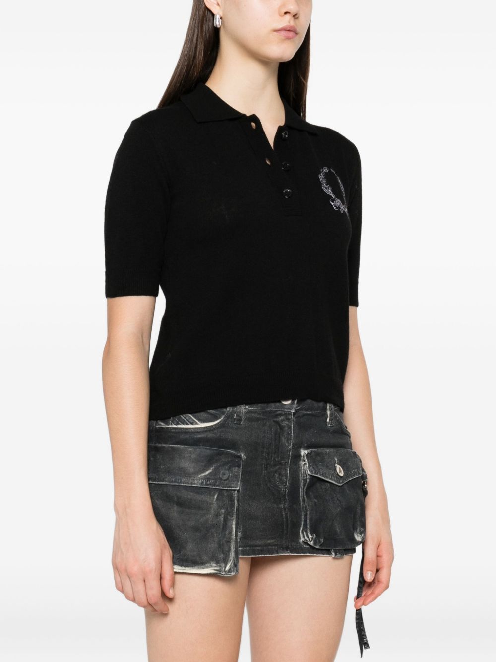 Short-Sleeved Polo Sweater