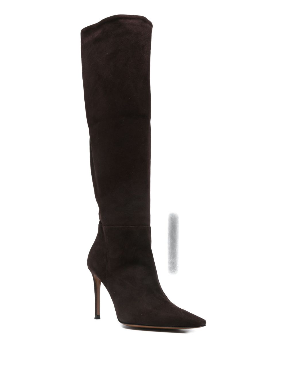 Brown Suede High-Heel Boots