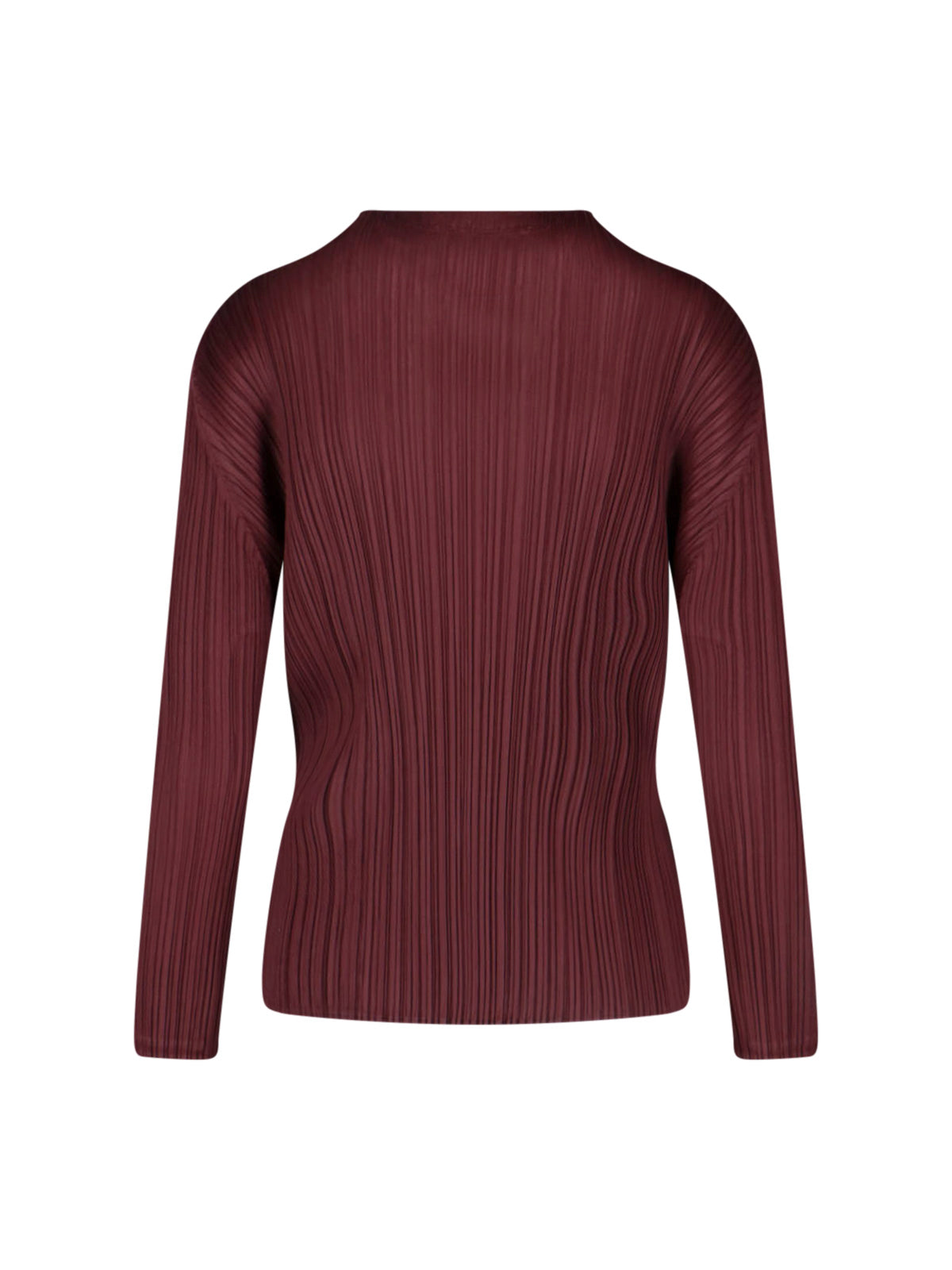 Bordeaux Pleated High-Neck Top