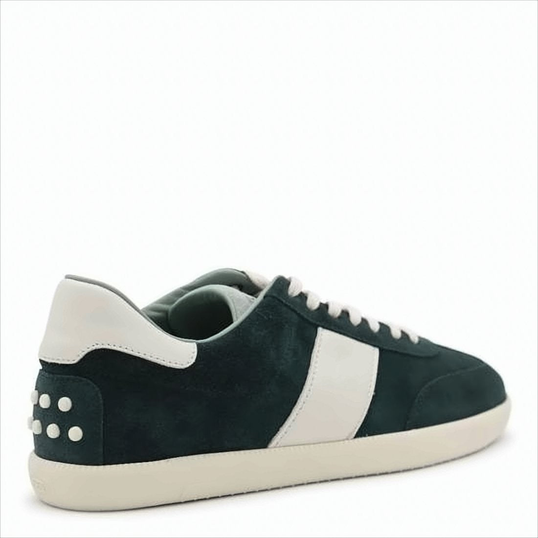 Minimalist Black Calf Leather and Suede Sneakers with Rubber Accents