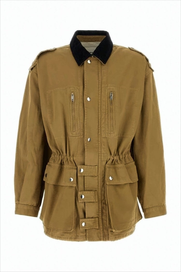 Structured Cotton Jacket with Cinched Waist