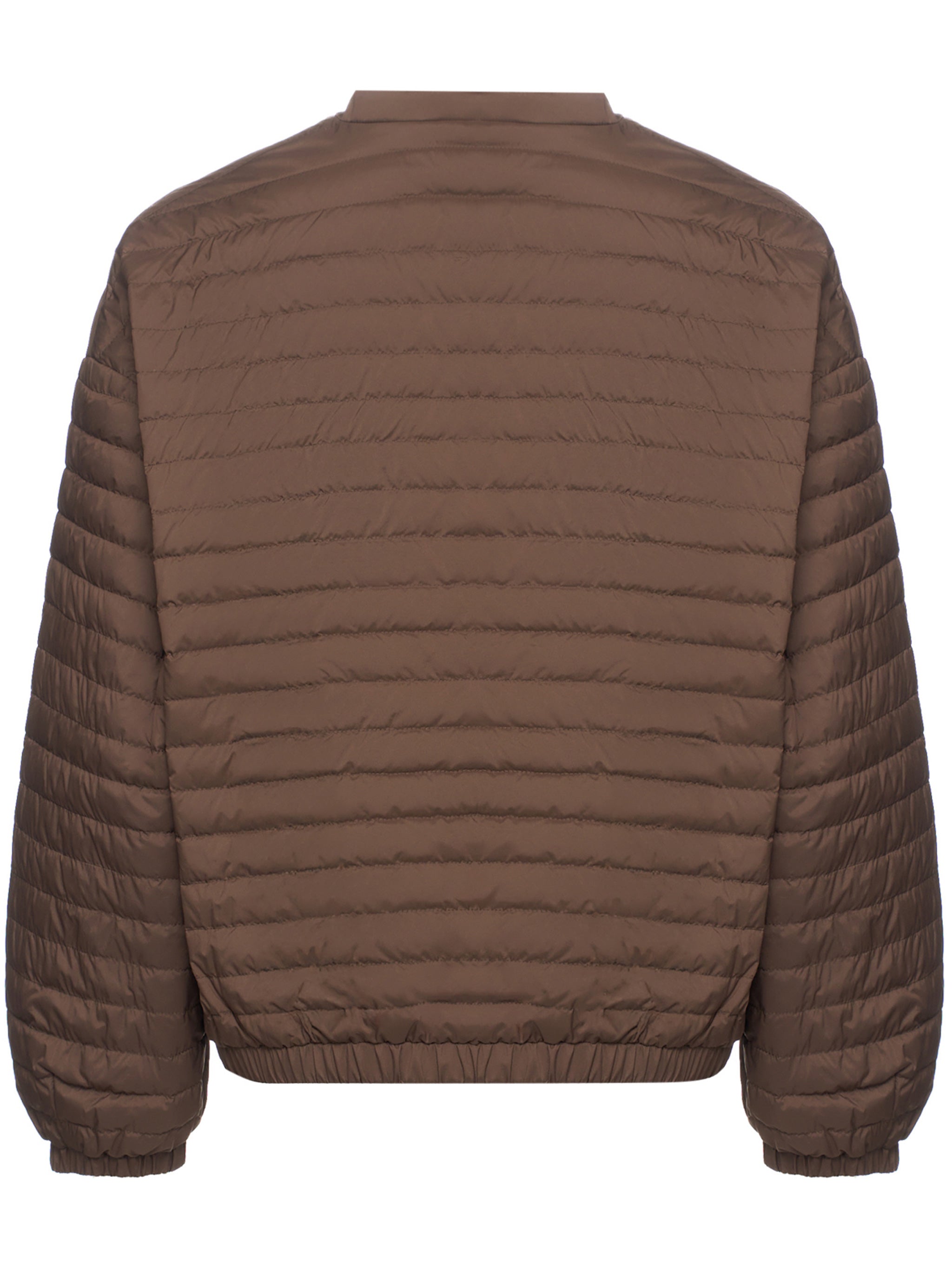 Brown Quilted Jacket With Matte Finish Silhouette