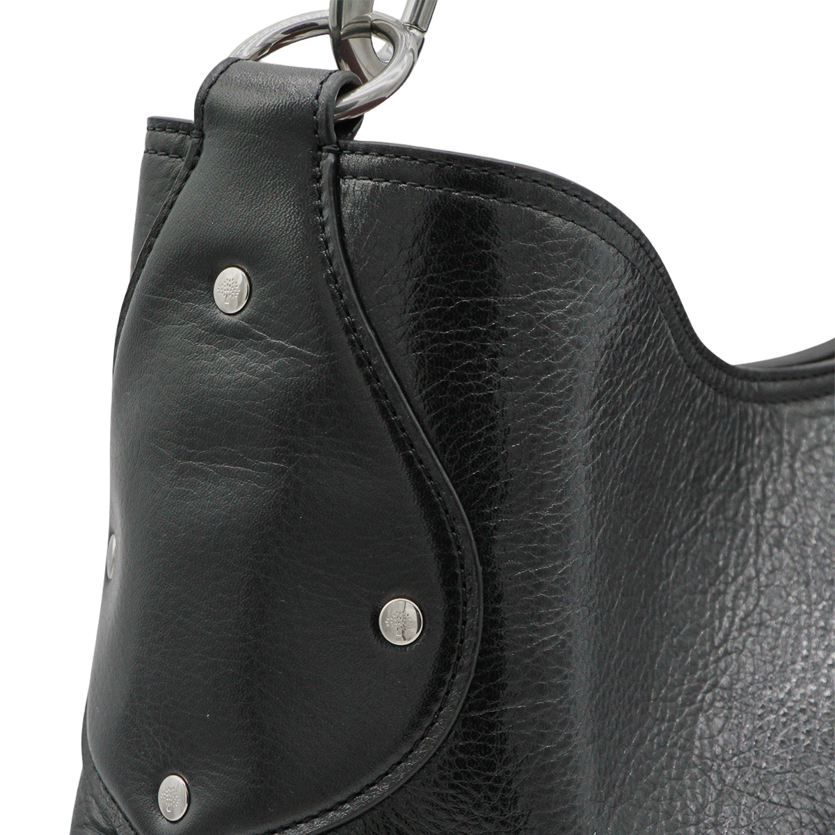 Smooth Black Leather Shoulder Bag