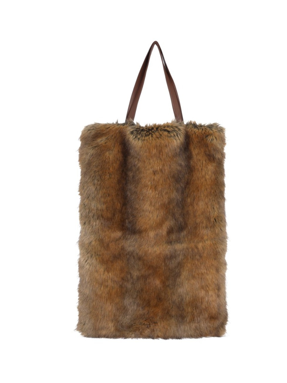 Faux Fur Tote Bag – Brown