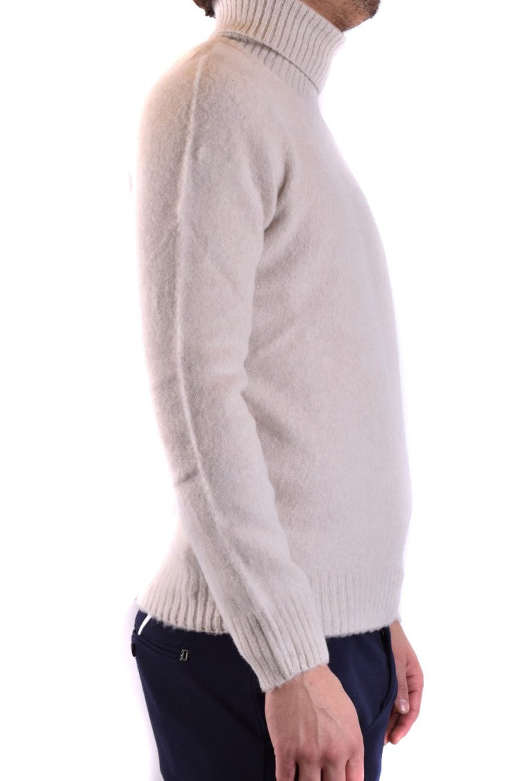 High-Neck Ribbed Knit Sweater With Tailored Fit