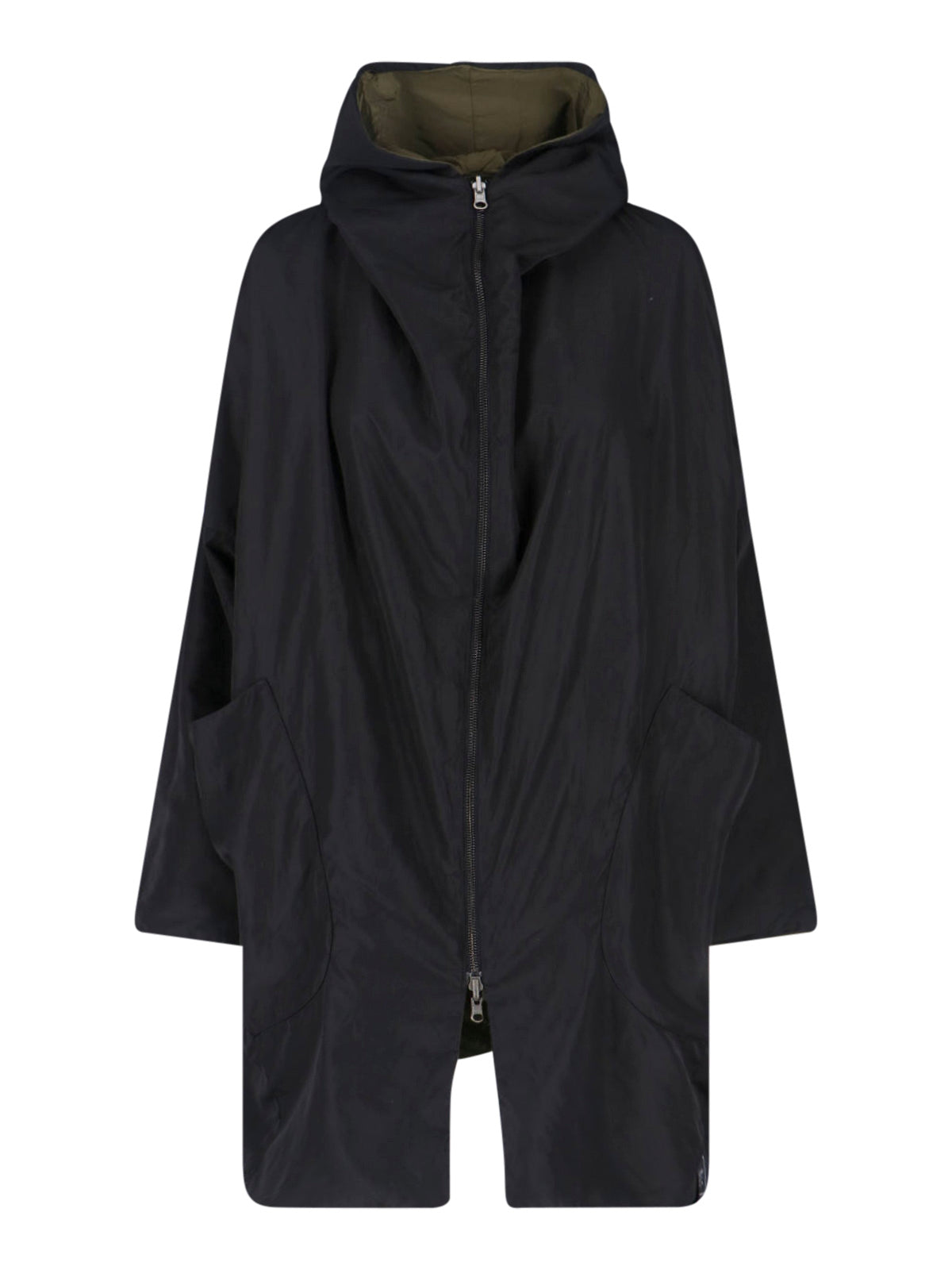 Green Reversible No-Rain Hooded Outerwear Parka