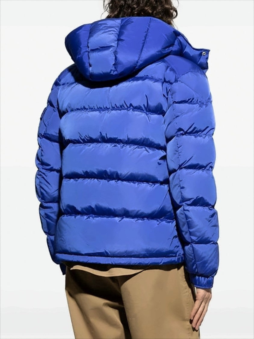 Quilted Blue Down Jacket with Finish
