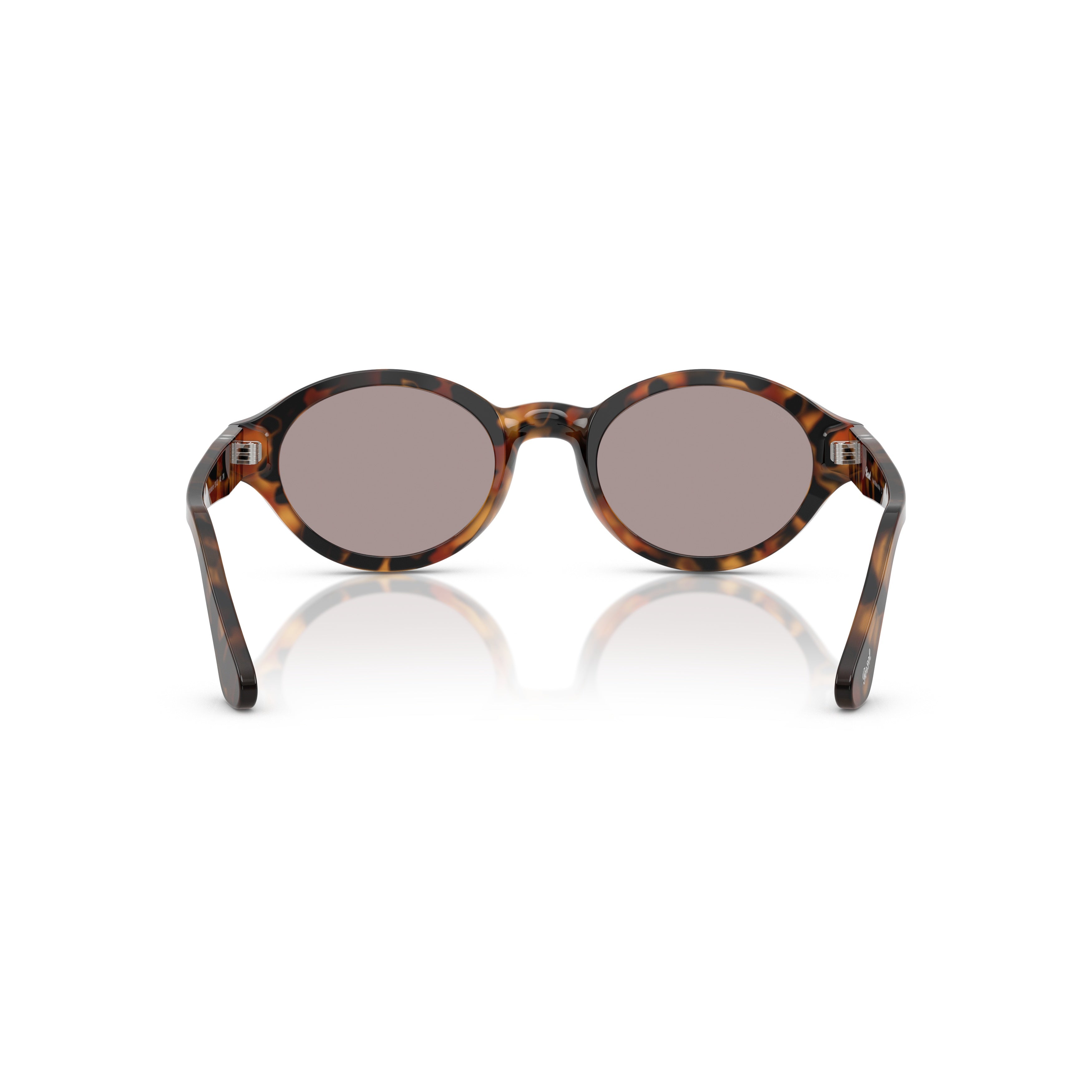 0po3378s Tortoiseshell Oval Sunglasses with Metallic Detail