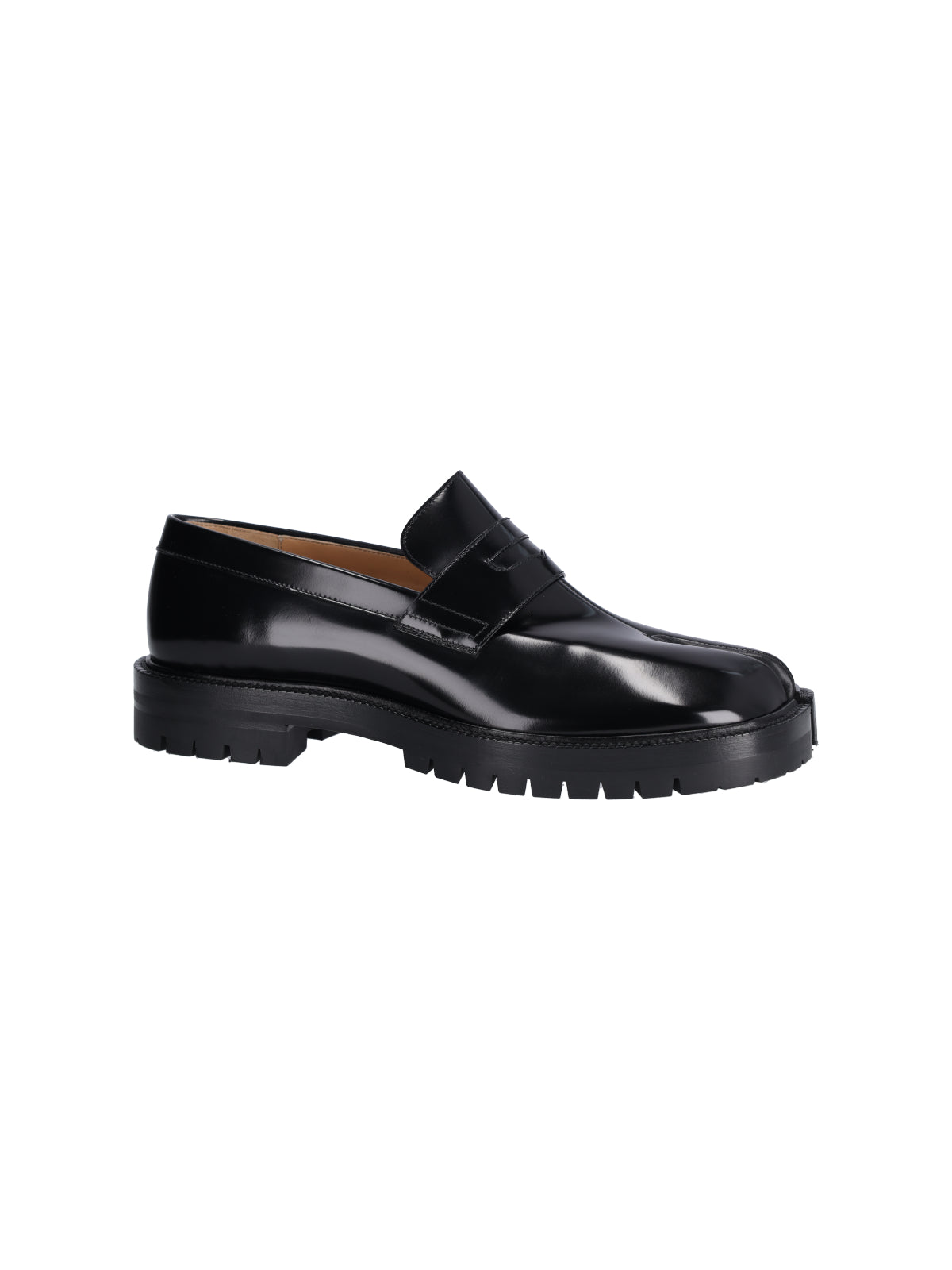 Moccasini Tabi County in Glossy Black Calf Leather