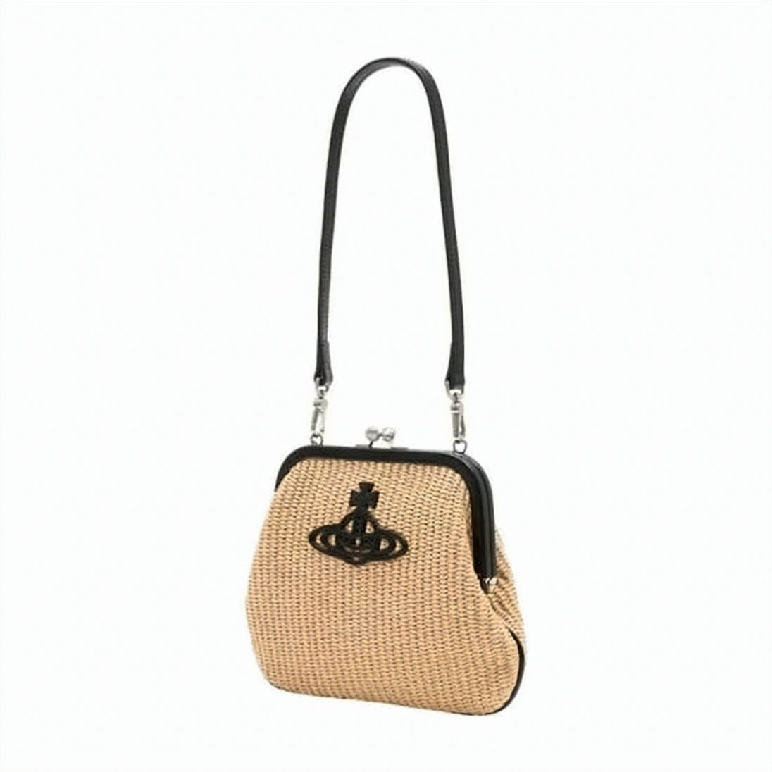 Trapezoidal Woven Clutch with Detachable Strap