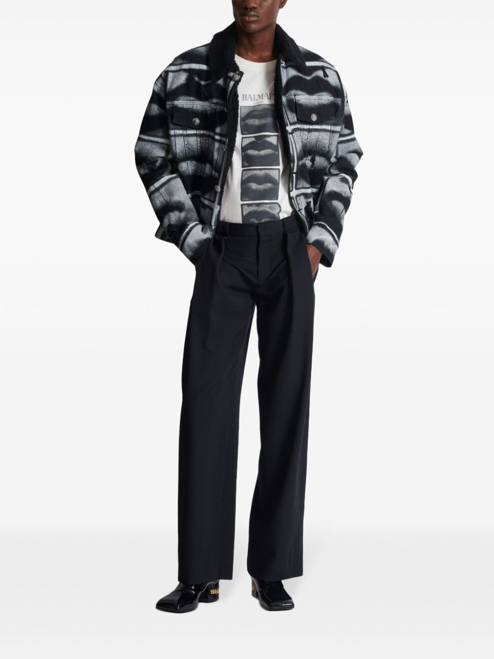 Mid-Rise Black Virgin Wool Trousers