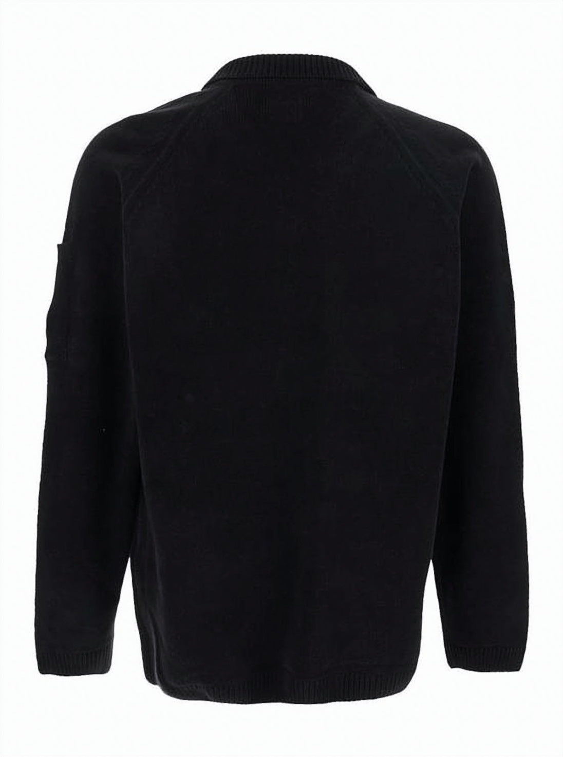 Chenille Cotton Polo Sweater with Unique Lens Detail
