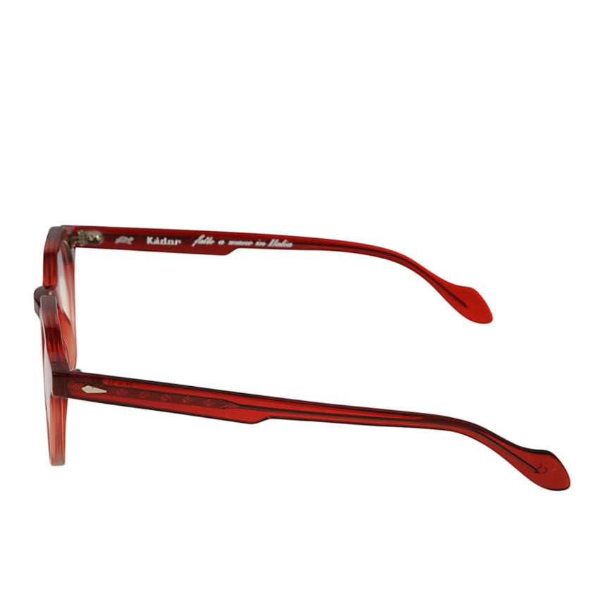 Amadeus Translucent Red Round Frame Eyeglasses with Keyhole Bridge