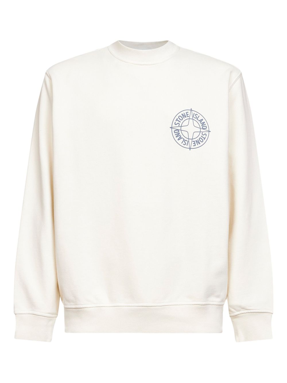 Oversized White Sweatshirt With Embossed Compass Logo