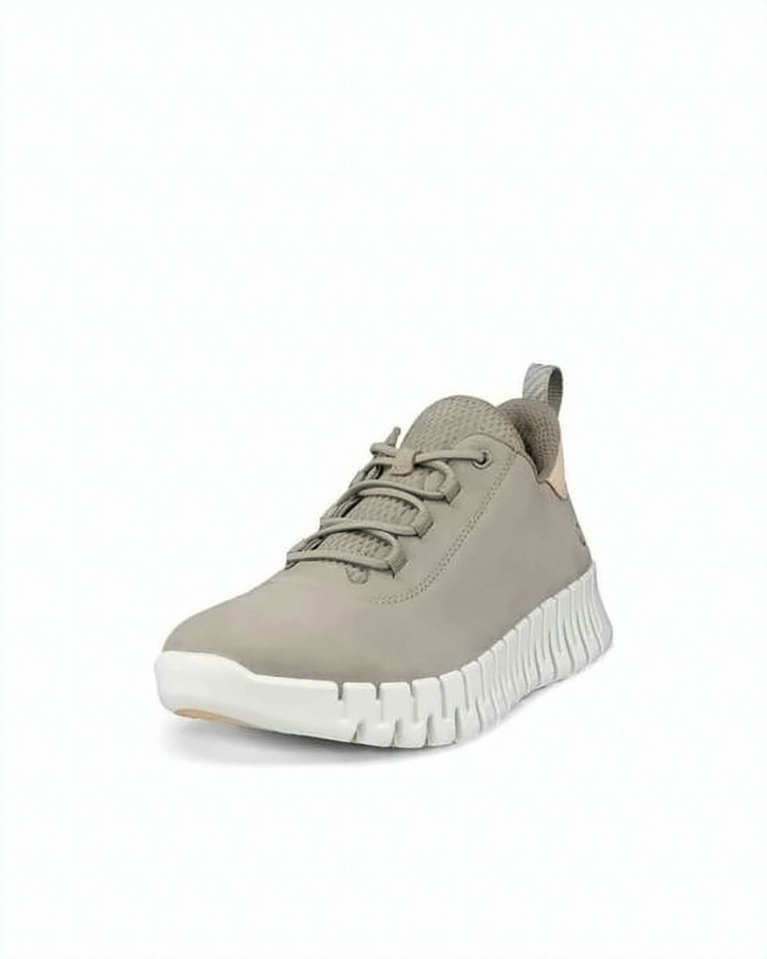Smooth Nubuck Sneakers with Textured Rubber Sole