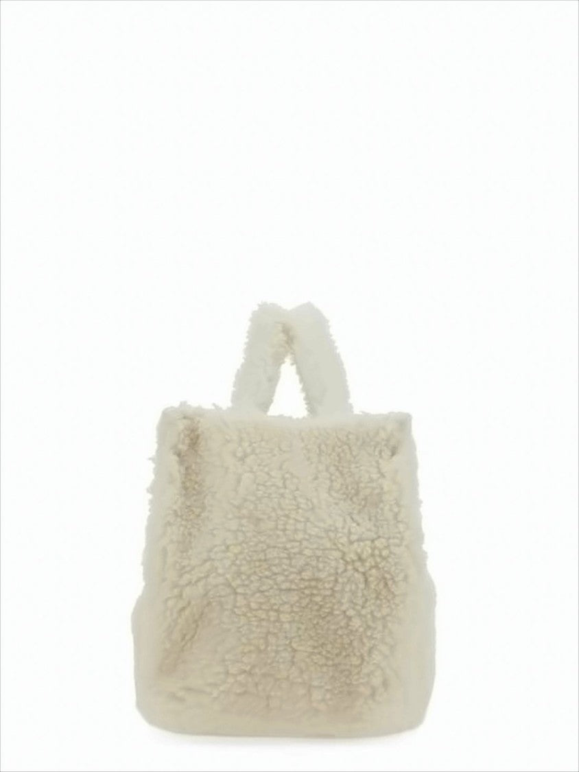 Textured Cream Tote Bag with Detachable Strap
