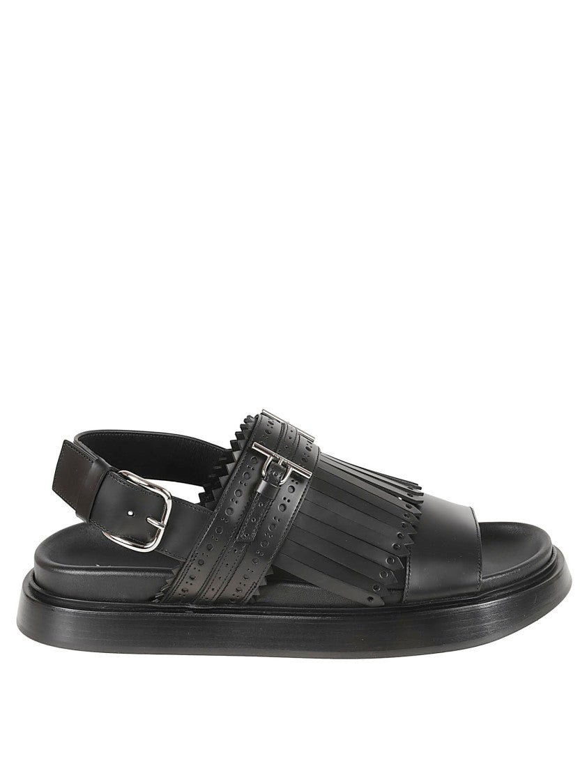 Flat Sandals With Perforated Strap